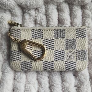 Louis Vuitton Damier Azur Key Pouch with Gold Clasp